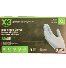 Ammex X348100 Powder Free Nitrile Industrial Glove [XL] [3 mil] (100 ct)