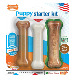 Nylabone Puppy Starter Kit Dog Bone Chew Toy [3ct]