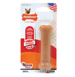 Nylabone Power Chew Bacon Flavor Dog Bone Chew Toy [Petite]